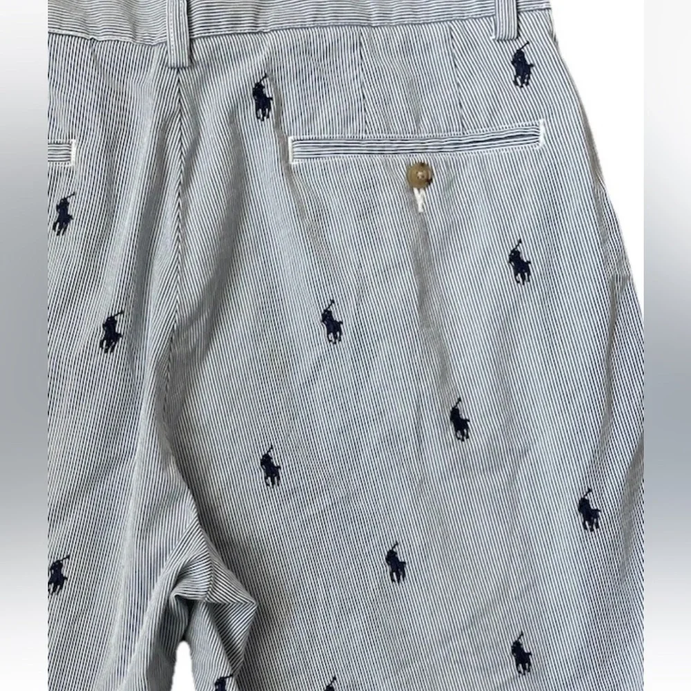 Polo Ralph Lauren ALL OVER PONY SEERSUCKER Stripe Classic Fit 9” Shorts Men’s 34